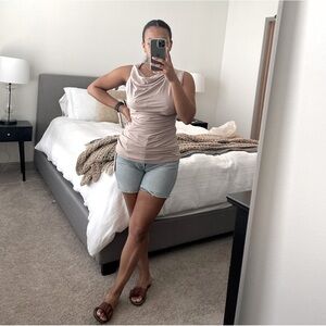 MICAS - Cowl Neck Ruched Tank Top